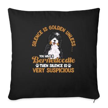Chien Bernedoodle - Housse de coussin décorative 45 x 45 cm - noir - Devant