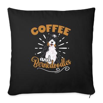 Bernedoodle Dog - Sofa pillowcase 17,3'' x 17,3'' (45 x 45 cm) - black - Front