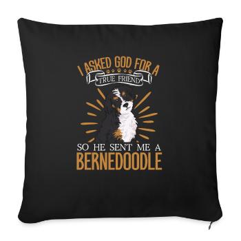 Chien Bernedoodle - Housse de coussin décorative 45 x 45 cm - noir - Devant