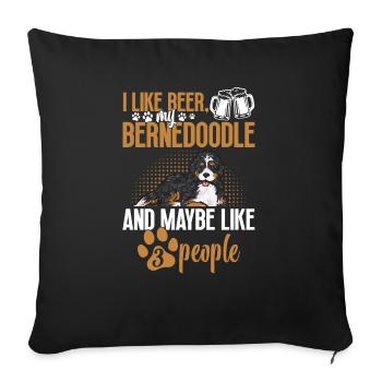 Bernedoodle Hund - Sofakissenbezug 45 x 45 cm - Schwarz - Vorne