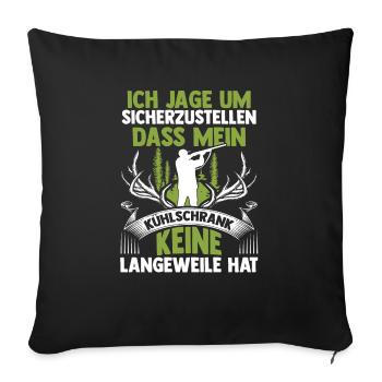 Chasse, Chasse, Cerf, Chasse, Sanglier, Chasseur, Chasseur - Housse de coussin décorative 45 x 45 cm - noir - Devant