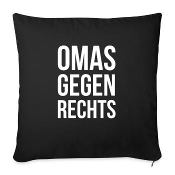 OMAS GEGEN RECHTS - Sofakissenbezug 45 x 45 cm - Schwarz - Vorne