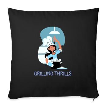Chef Cook Kitchen Culinary Retro Bake Restaurant - Sofa pillowcase 17,3'' x 17,3'' (45 x 45 cm) - black - Front