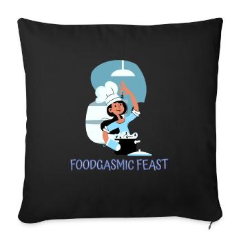 Chef Cook Kitchen Culinary Retro Bake Restaurant - Sofa pillowcase 17,3'' x 17,3'' (45 x 45 cm) - black - Front