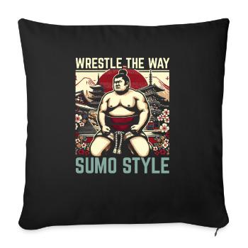Sumo Wrestler Japanese Wrestling Sumo Wrestling - Sofa pillowcase 17,3'' x 17,3'' (45 x 45 cm) - black - Front