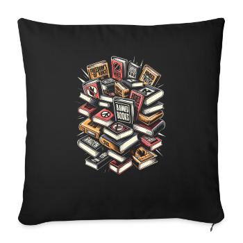 Read Banned Books Bookworm Book Lover Literature - Sofa pillowcase 17,3'' x 17,3'' (45 x 45 cm) - black - Front