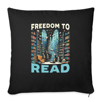 Read Banned Books Bookworm Book Lover Literature - Sofa pillowcase 17,3'' x 17,3'' (45 x 45 cm) - black - Front