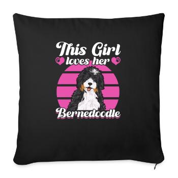 Bernedoodle Dog - Sofa pillowcase 17,3'' x 17,3'' (45 x 45 cm) - black - Front