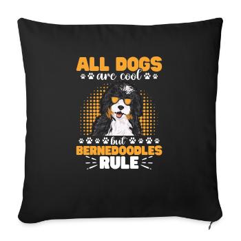 Bernedoodle Hund - Sofakissenbezug 45 x 45 cm - Schwarz - Vorne