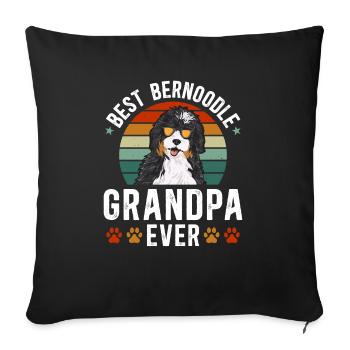 Bernedoodle Hund - Sofakissenbezug 45 x 45 cm - Schwarz - Vorne