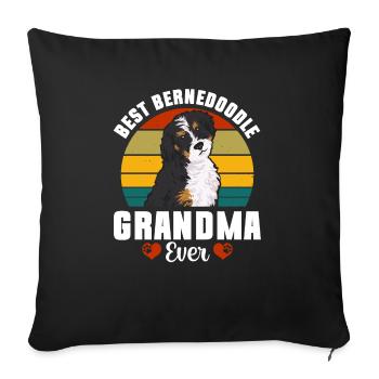 Bernedoodle Dog - Sofa pillowcase 17,3'' x 17,3'' (45 x 45 cm) - black - Front