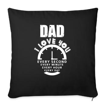 Papa, je t’aime à chaque seconde - Housse de coussin décorative 45 x 45 cm - noir - Devant