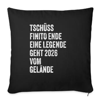 Pension de retraite 2026 Dictons Cadeau de retraite - Housse de coussin décorative 45 x 45 cm - noir - Devant