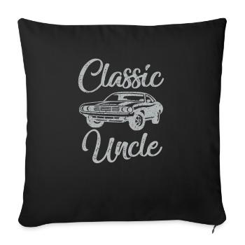 Funny Uncle Saying Classic Car Graphic - Sofa pillowcase 17,3'' x 17,3'' (45 x 45 cm) - black - Front