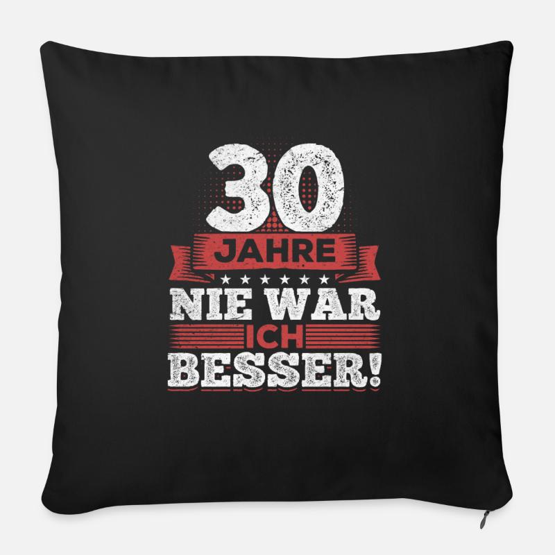 30. Geburtstag - Sofakissenbezug 45 x 45 cm - Schwarz