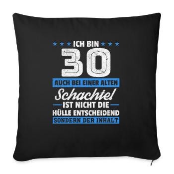 30. Geburtstag - Sofakissenbezug 45 x 45 cm - Schwarz - Vorne