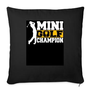 Geschenk für Minigolfspieler - Sofakissenbezug 45 x 45 cm - Schwarz - Vorne