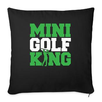 Geschenk für Minigolfspieler - Sofakissenbezug 45 x 45 cm - Schwarz - Vorne
