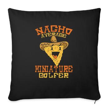 Geschenk für Minigolfspieler - Sofakissenbezug 45 x 45 cm - Schwarz - Vorne