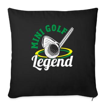 Geschenk für Minigolfspieler - Sofakissenbezug 45 x 45 cm - Schwarz - Vorne