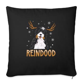 Bernedoodle Hund - Sofakissenbezug 45 x 45 cm - Schwarz - Vorne