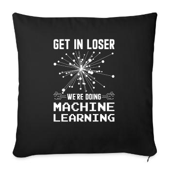 Algorithmes d’apprentissage automatique Analyste de données IA - Housse de coussin décorative 45 x 45 cm - noir - Devant