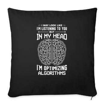 Algorithmes d’apprentissage automatique Analyste de données IA - Housse de coussin décorative 45 x 45 cm - noir - Devant