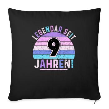 9 Years Gift 9th Birthday Boy Girl - Sofa pillowcase 17,3'' x 17,3'' (45 x 45 cm) - black - Front
