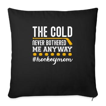 Maman de hockey - Housse de coussin décorative 45 x 45 cm - noir - Devant