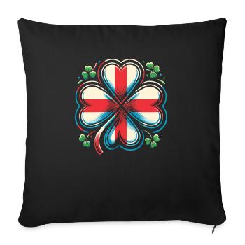 Clover England Flag Saint Patrick St Patricks Day - Sofa pillowcase 17,3'' x 17,3'' (45 x 45 cm) - black - Front