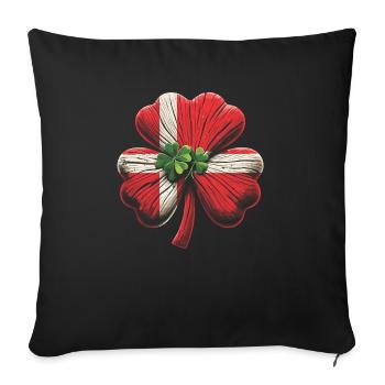 Kleeblatt Dänemark Flagge St. Patrick St. Patricks - Sofakissenbezug 45 x 45 cm - Schwarz - Vorne