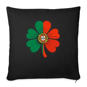 Clover Portugal Flag Saint Patrick St Patricks Day - Sofa pillowcase 17,3'' x 17,3'' (45 x 45 cm) - black - Front