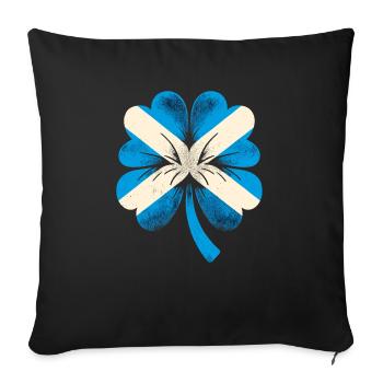 Kleeblatt Schottland Flagge St. Patrick St. Patricks - Sofakissenbezug 45 x 45 cm - Schwarz - Vorne
