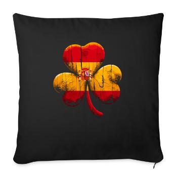 Shamrock Spain Flag Saint Patrick St Patricks Day - Sofa pillowcase 17,3'' x 17,3'' (45 x 45 cm) - black - Front