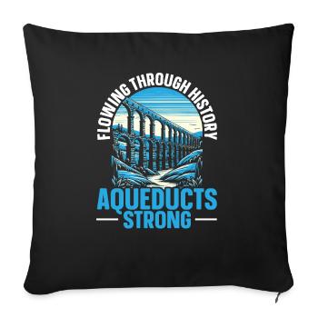 Roman Aqueducts Roman Engineering Ancient Rome - Sofa pillowcase 17,3'' x 17,3'' (45 x 45 cm) - black - Front