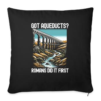Roman Aqueducts Roman Engineering Ancient Rome - Sofa pillowcase 17,3'' x 17,3'' (45 x 45 cm) - black - Front