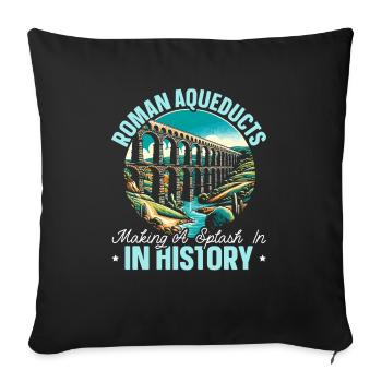 Roman Aqueducts Roman Engineering Ancient Rome - Sofa pillowcase 17,3'' x 17,3'' (45 x 45 cm) - black - Front