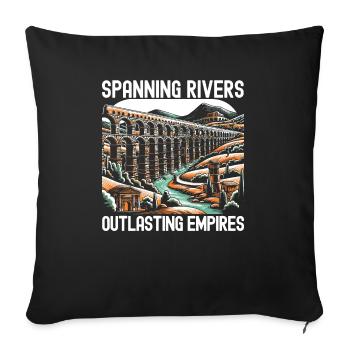 Roman Aqueducts Roman Engineering Ancient Rome - Sofa pillowcase 17,3'' x 17,3'' (45 x 45 cm) - black - Front