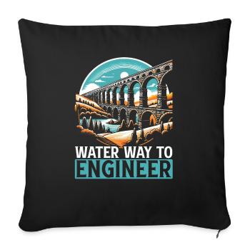 Roman Aqueducts Roman Engineering Ancient Rome - Sofa pillowcase 17,3'' x 17,3'' (45 x 45 cm) - black - Front