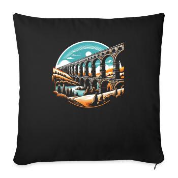 Roman Aqueducts Roman Engineering Ancient Rome - Sofa pillowcase 17,3'' x 17,3'' (45 x 45 cm) - black - Front