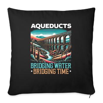 Roman Aqueducts Roman Engineering Ancient Rome - Sofa pillowcase 17,3'' x 17,3'' (45 x 45 cm) - black - Front