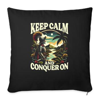Conquistador espagnol Colonisateur Explorateur Espagne - Housse de coussin décorative 45 x 45 cm - noir - Devant