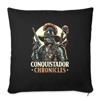 Conquistador espagnol Colonisateur Explorateur Espagne - Housse de coussin décorative 45 x 45 cm - noir - Devant