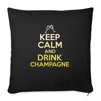 Keep Calm And Drink Alcohol T-Shirt - Funny Drink - Sofa pillowcase 17,3'' x 17,3'' (45 x 45 cm) - black - Front
