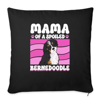 Bernedoodle Hund - Sofakissenbezug 45 x 45 cm - Schwarz - Vorne