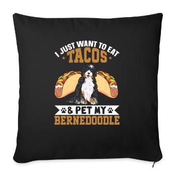 Bernedoodle Hund - Sofakissenbezug 45 x 45 cm - Schwarz - Vorne