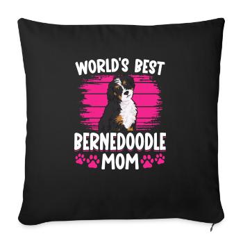 Bernedoodle Hund - Sofakissenbezug 45 x 45 cm - Schwarz - Vorne