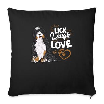 Bernedoodle Dog - Sofa pillowcase 17,3'' x 17,3'' (45 x 45 cm) - black - Front