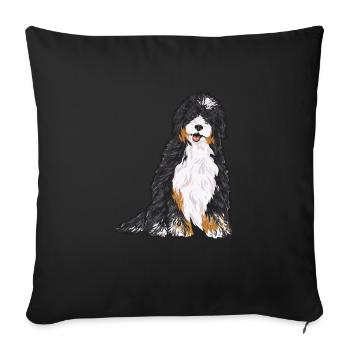 Bernedoodle Dog - Sofa pillowcase 17,3'' x 17,3'' (45 x 45 cm) - black - Front