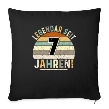 7 Years Gift 7th Birthday Boy Girl - Sofa pillowcase 17,3'' x 17,3'' (45 x 45 cm) - black - Front